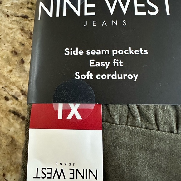 NWT Nine West lightweight corduroy olive green long sleeve dress size XXL - Picture 6 of 11